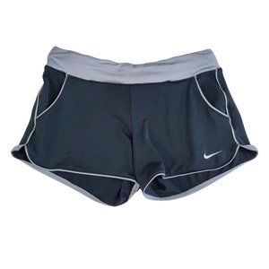 Nike Dry Fit Sz Medium Juniors Black Gray Athletic Shorts Elastic Waist Stretch